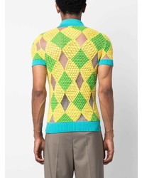 Botter Geometric Pattern Knitted Polo Shirt