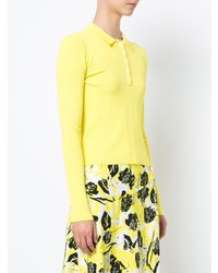 Derek Lam 10 Crosby Long Sleeve Polo With Back Band Detail