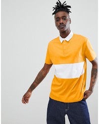ASOS DESIGN Rugby Polo Shirt With Contrast Panel In Yellow