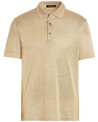 Ermenegildo Zegna Short Sleeve Silk Polo Shirt