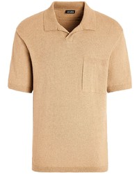 Zegna Short Sleeve Textured Polo Shirt