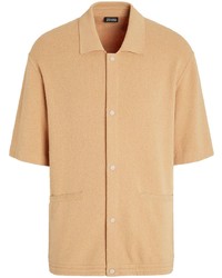Zegna Short Sleeve Textured Polo Shirt