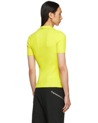 Dion Lee Yellow Lace Up Placket Polo