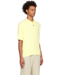 Solid Homme Yellow Ribbed Polo