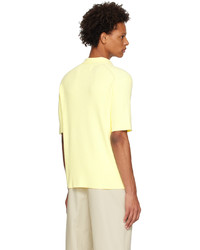 Solid Homme Yellow Ribbed Polo