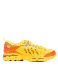 Yellow Print Athletic Shoes