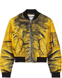 Yellow Print Bomber Jacket