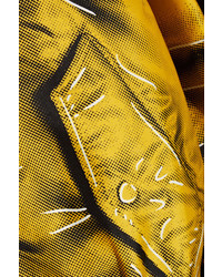 Moschino Printed Gabardine Bomber Jacket Marigold