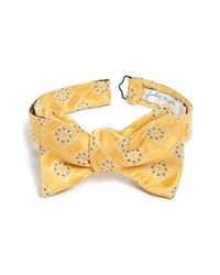 John W. Nordstrom Woven Silk Bow Tie Yellow Regular