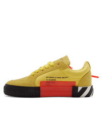 Off-White Yellow Arrow Vulcanized Low Sneakers