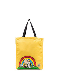 Herschel Supply Co. Yellow Snoopy Print Cotton Tote Bag
