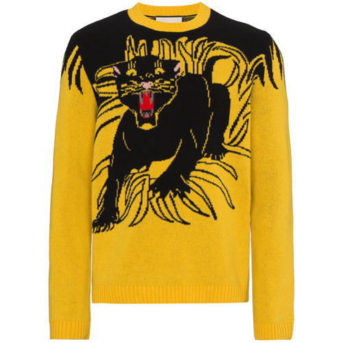 patois Forfærde Justering Gucci Gg Panther Sweater, $1,450 | farfetch.com | Lookastic