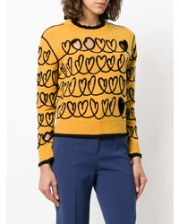 Fendi Heart Embroidered Sweater With Cut Out Details