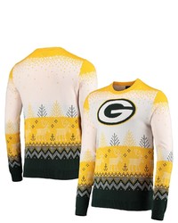 FOCO White Green Bay Packers Big Ugly Pullover Sweater At Nordstrom