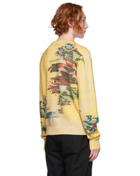 Dunhill Yellow Abstract Florals Sweater