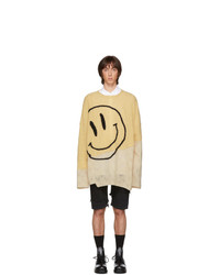 Raf Simons Yellow And Beige Oversized Collage Sweater