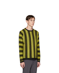 Paul Smith Yellow And Black Vertical Stripe Sweater