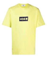 MSGM Box Logo Print T Shirt