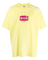 MSGM Cartoon Logo Print T Shirt