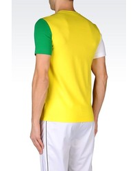 Emporio Armani Colour Block T Shirt In Stretch Cotton