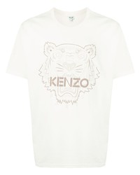 Kenzo Cotton Tiger Print Logo T Shirt