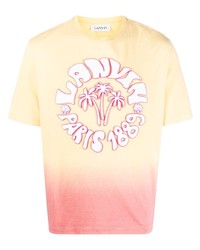 Lanvin Embossed Logo Ombr Cotton T Shirt