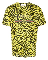 Gucci Fake Logo Zebra Print T Shirt