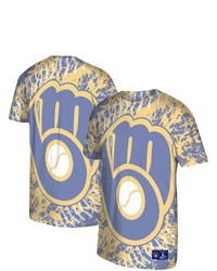 Mitchell & Ness Gold Milwaukee Brewers Historic Logo Jumbotron T Shirt