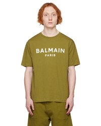 Balmain Khaki Printed T Shirt