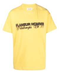 Flaneur Homme Logo Print Cotton T Shirt