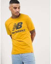 New Balance Logo T Shirt In Yellow Mt83530 Br1