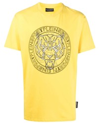 Plein Sport Logo Tiger Print T Shirt