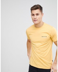 Nicce London Nicce T Shirt In Yellow With Split Logo