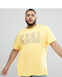 Puma Organic Cotton T Shirt With Print In Yellow At Asos