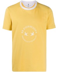Brunello Cucinelli Slogan Print Ringer T Shirt
