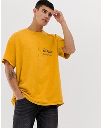 New Look T Shirt With Miami Print In Mustard