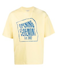 Opening Ceremony Warped Logo Regular T Shirt Pale Lemon C