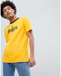 Pretty Green X The Beatles Logo T Shirt In Yellow