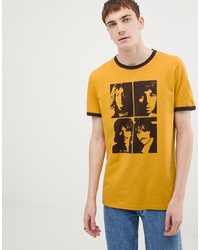 Pretty Green X The Beatles Portrait T Shirt In Yellow