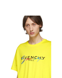 Givenchy Yellow Signature Logo T Shirt, $218 | SSENSE | Lookastic