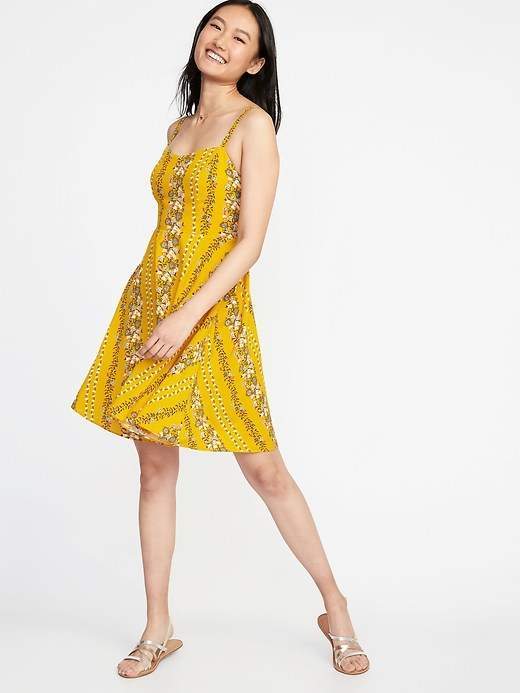 Old Navy Fit Flare Printed Cami Dress For, $15 | Old Navy | Lookastic