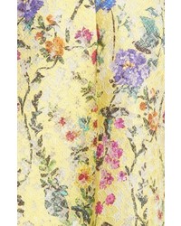 Monique Lhuillier Garden Print Lace Fit Flare Dress
