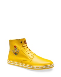 Yellow Print High Top Sneakers