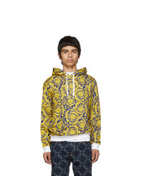 Versace Blue And Gold Barocco Hoodie