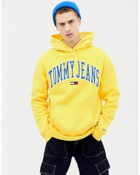 Tommy Jeans Relaxed Fit Collegiate Capsule Hoodie In Yellow