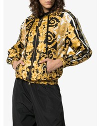 Versace Zip Front Baroque Print Hooded Jacket