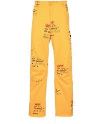 Yellow Print Jeans