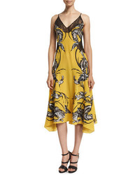 Yellow Print Lace Dress