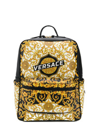 Yellow Print Leather Backpack