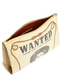 Charlotte Olympia Wanted Poster Print Leather Clutch